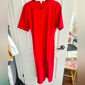 Beautiful red dress from ZARA with side slit